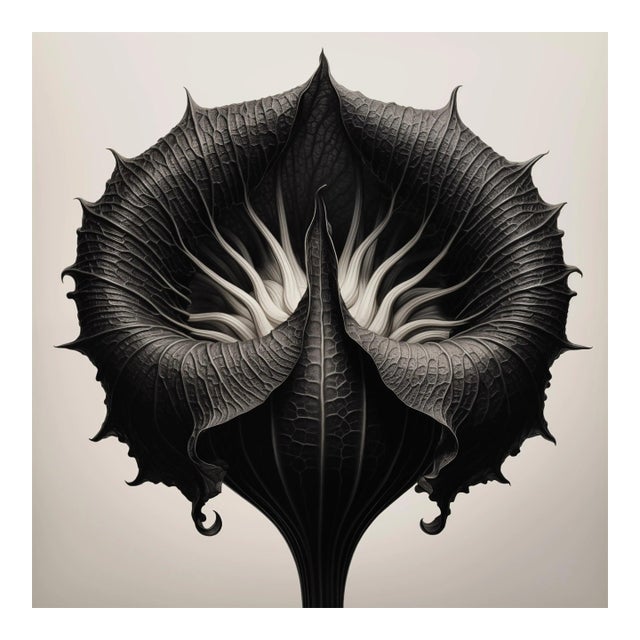 Dipsacus Strigosus Flower No. 2 — Black and White Vintage Botanical Photography Print For Sale