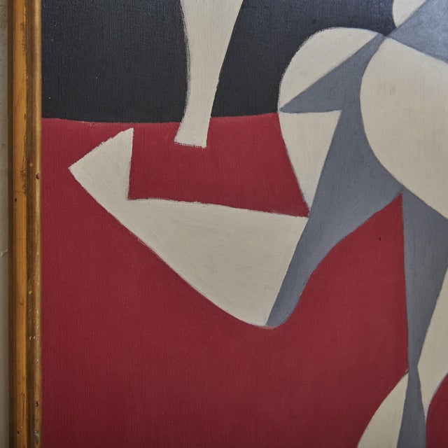 French 'Two Figures' Oil on Canvas Painting by Pierre Fulcrand, 1960s For Sale In Chicago - Image 6 of 12