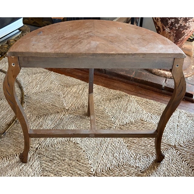 Early Carved Demilune Side Table For Sale - Image 9 of 10