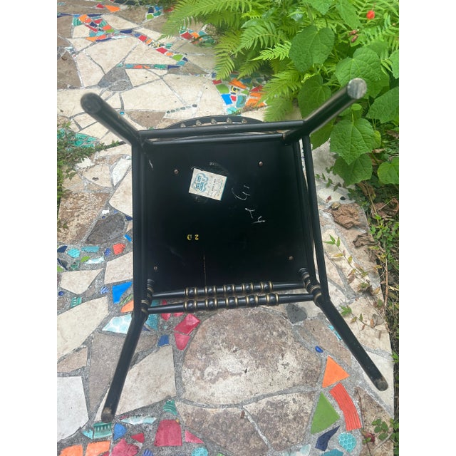 Wood 1960s Vintage Ebonized Black and Gold Regency Side Chair by Tell City Chair Company For Sale - Image 7 of 13