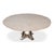 Transitional Round Dining Table, Medium - Grey Oak With Hammered Iron Accents For Sale - Image 9 of 11