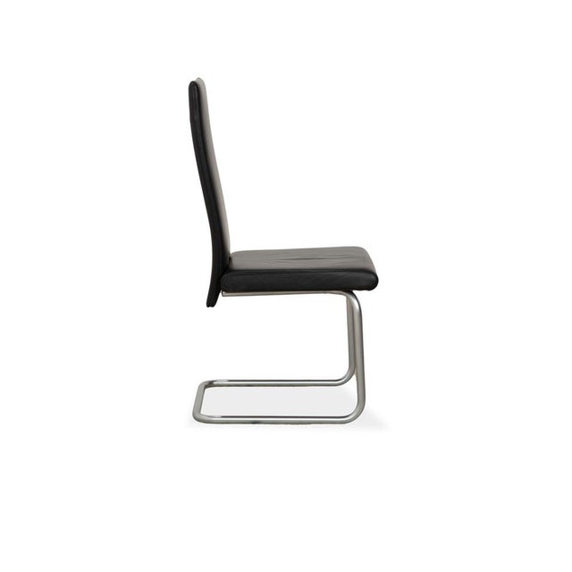 Black Leather and Chrome Dining Chairs, Set of 6 For Sale - Image 10 of 13