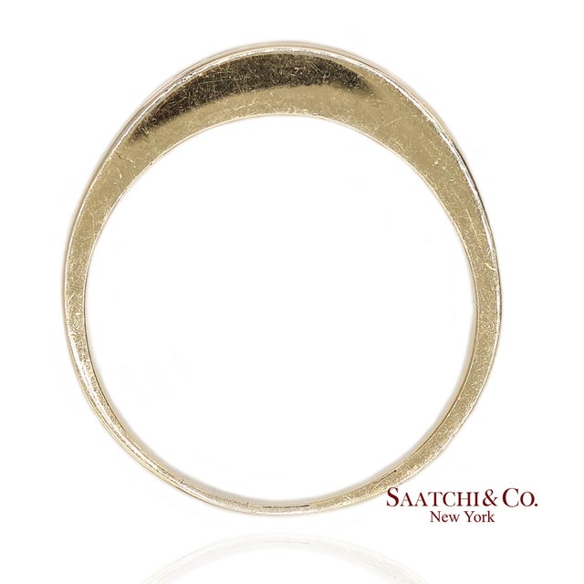 Early 21st Century 14k(585) Vintage Solid Yellow Gold Natural Baguette Diamond Band Ring, Size 9 For Sale - Image 5 of 12