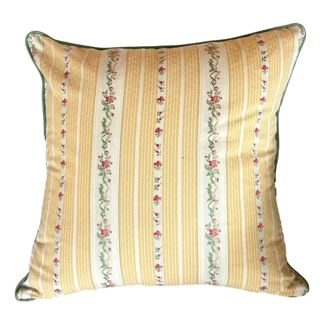 Sunlit Garden Stripe Throw Pillow Cover For Sale