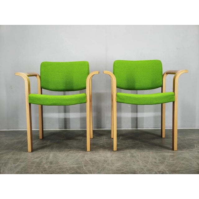 Danish Oak Armchairs by Magnus Olesen, 1960s, Set of 4 For Sale - Image 3 of 17