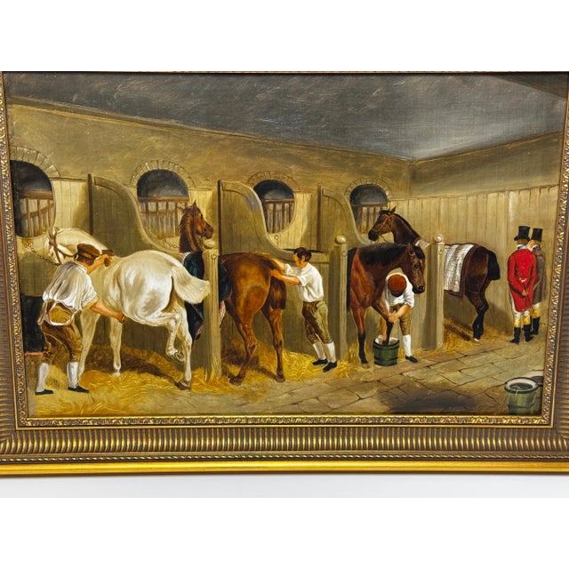Victorian Equestrian Oil Painting the Hunting Stud – After John Frederick Herring SNR English School For Sale - Image 9 of 18