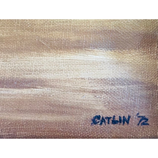 Native Dance Oil on Canvas Signed Catlin 72 For Sale In Los Angeles - Image 6 of 8