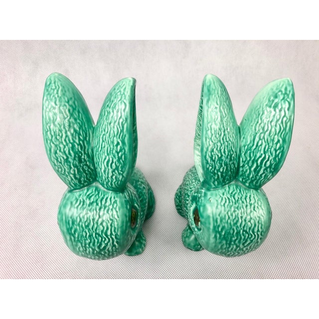 1950s No. 1028 Green Glazed Rabbit from Sylvac, 1950s, Set of 2 For Sale - Image 5 of 14