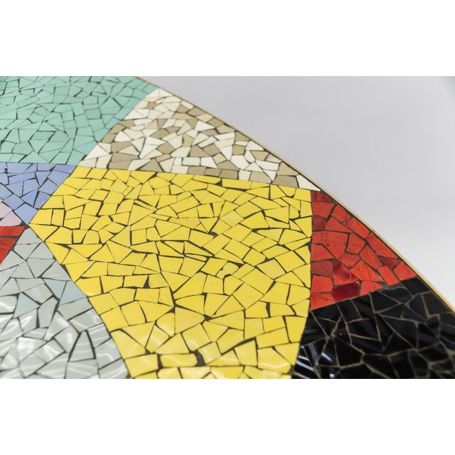 Colorful Mosaic and Brass Coffee Table, Italy, 1950s For Sale - Image 10 of 18