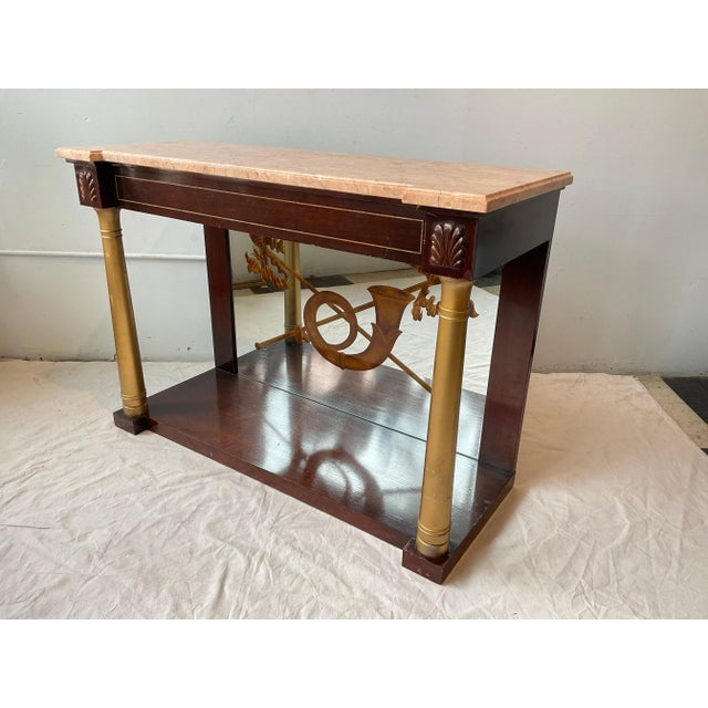 1940s 1940s John Tavis Classical Mirrored Back Console With Marble Top For Sale - Image 5 of 12