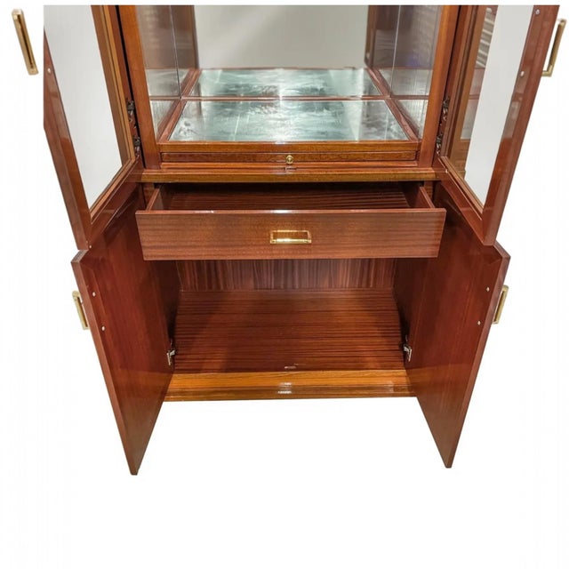 Wood Art Deco Flame Mahogany Bar Cabinet For Sale - Image 7 of 9