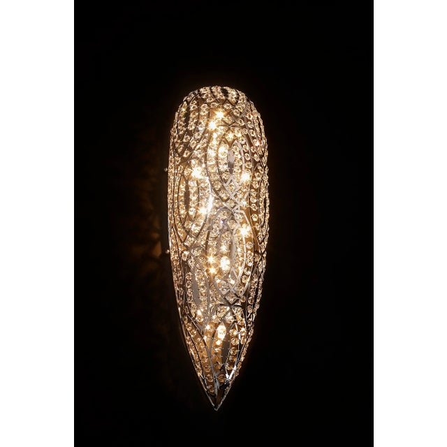 Small Steel & Crystals Arabesque Drop Wall Light from VGnewtrend For Sale - Image 4 of 4