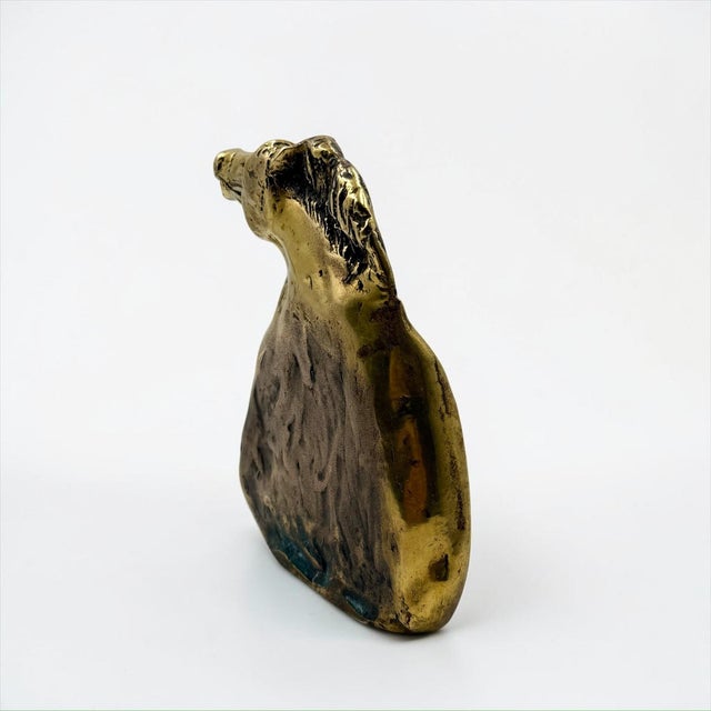 20th Century Italian Brass Horse Sculpture and Bookend, 1960s For Sale - Image 4 of 14