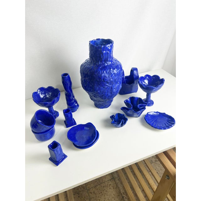 Every Day Blue Collection Textured Vase 02 by Anna Demidova For Sale - Image 4 of 8