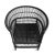 Vintage hand woven black wicker horseshoe chair. Okay for outdoor use under covered area. Each chair may vary in natural...