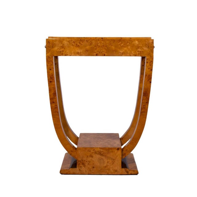 Art Deco Burl Walnut Side Table with Drawer For Sale - Image 4 of 7