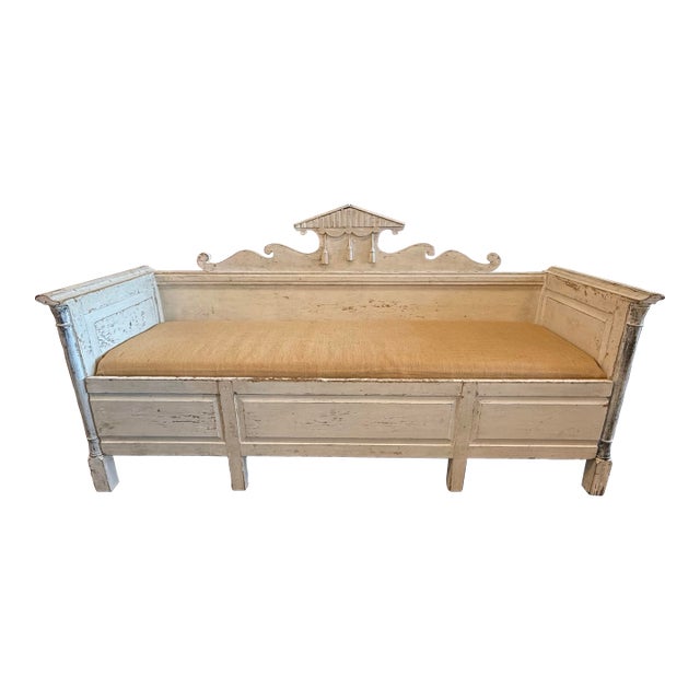 19th Century Swedish Neoclassical Painted Bench For Sale