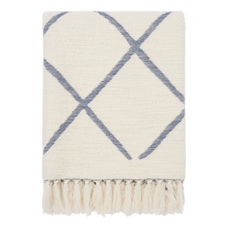 Merino Wool Throw Blanket with Geometric Design by Villa Como For Sale