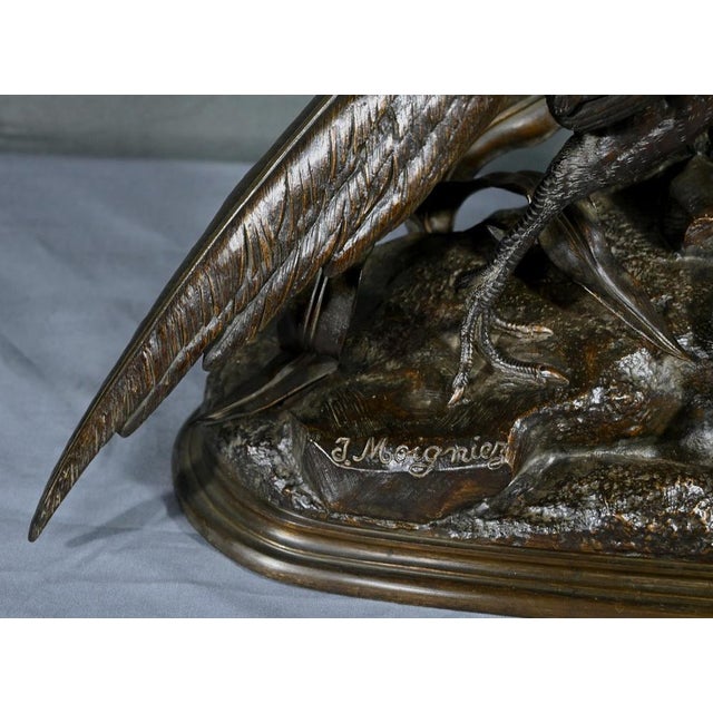 Brown J. Moigniez, The Pheasant and the Weasel, Late 1800s, Bronze For Sale - Image 8 of 18