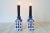 Farmhouse Vintage Blue and White Ceramic House Candle Holders - a Pair For Sale - Image 3 of 9