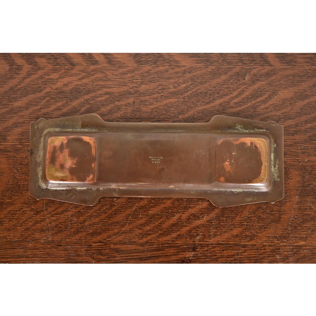 Tiffany Studios New York American Indian Pattern Bronze Pen Tray For Sale - Image 9 of 11