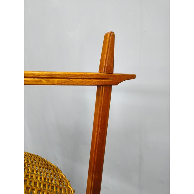 Mid-Century Modern Floor Lamp with Rattan Shade, Czechoslovakia, 1960s For Sale - Image 11 of 16