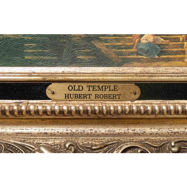 Wood Vintage Old World Architectural Ruins Prints After Hubert Robert in Ornate Gilt Frames, Pair For Sale - Image 7 of 18