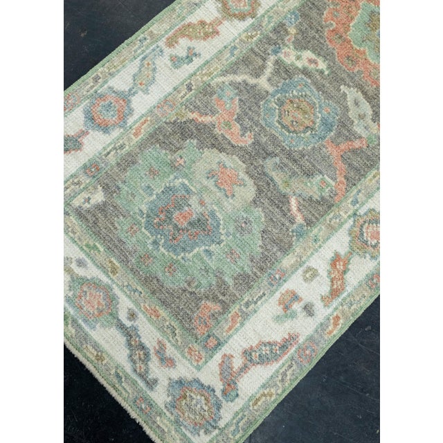 Turkish Turkish Oushak Runner Rug 2'4" x 7'10" #17549 For Sale - Image 3 of 8
