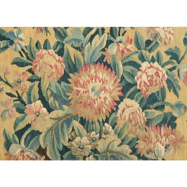 Late 19th Century French Aubusson Pillow. Made by Hand stitching 18th and 19th century French Aubusson fragments on silk...