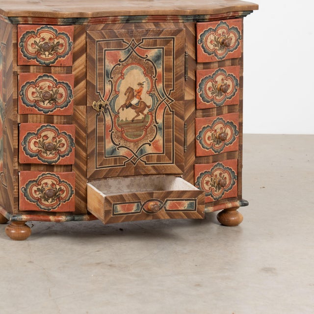 19th Century Austrian Original Hand-Painted Cabinet Chest of Drawers For Sale - Image 11 of 17