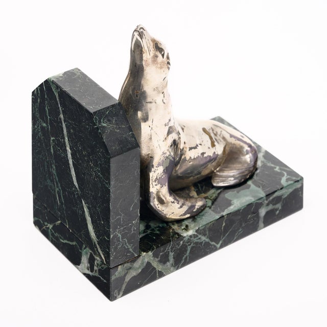 Metal French Vintage Seal Bookends For Sale - Image 7 of 9
