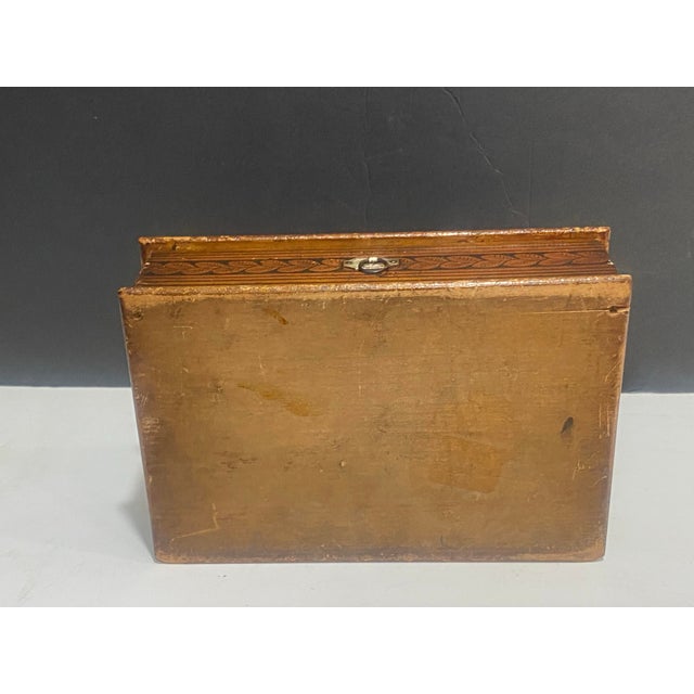 Rustic European Petite Early 19th Century European Hand Painted Wooden Jewelry and Correspondence Box For Sale - Image 3 of 11