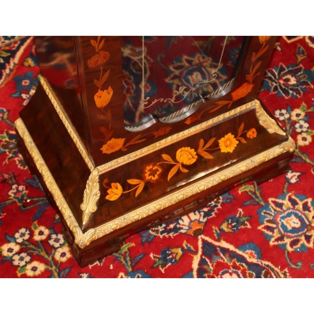 Italian Louis XV Style Inlaid Glass Door Pedestal Cabinet For Sale - Image 9 of 10