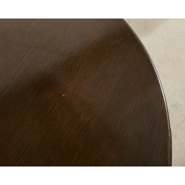 Wood McGuire Midcentury Organic Modern Round Oak Rattan Dining Table For Sale - Image 7 of 15