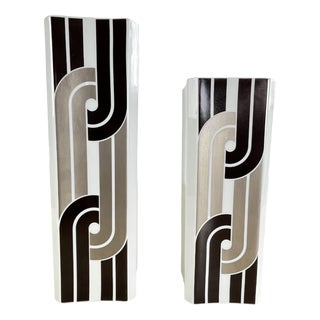 German Ceramic Vases by Hermann Schwahn for Hutschenreuther, 1970s, Set of 2 For Sale