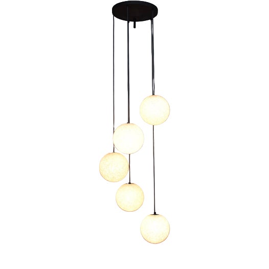 Dutch Five-Globe Pendant Lamp, 1970s For Sale