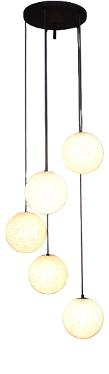 Dutch Five-Globe Pendant Lamp, 1970s
