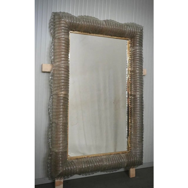 Illuminated Smoky Murano Glass and Brass Wall Mirror, 2000 For Sale - Image 12 of 12