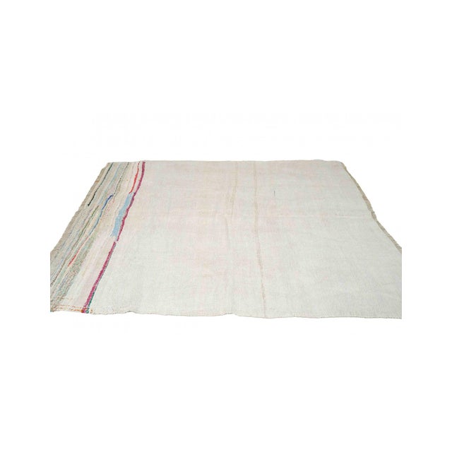 Decorative Vintage Turkish Hemp Kilim Rug - 6`1" X 7`9" For Sale - Image 4 of 6