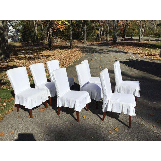 Set of 8Pottery Barn “Megan” Parson Chairs With Custom Made Heavy