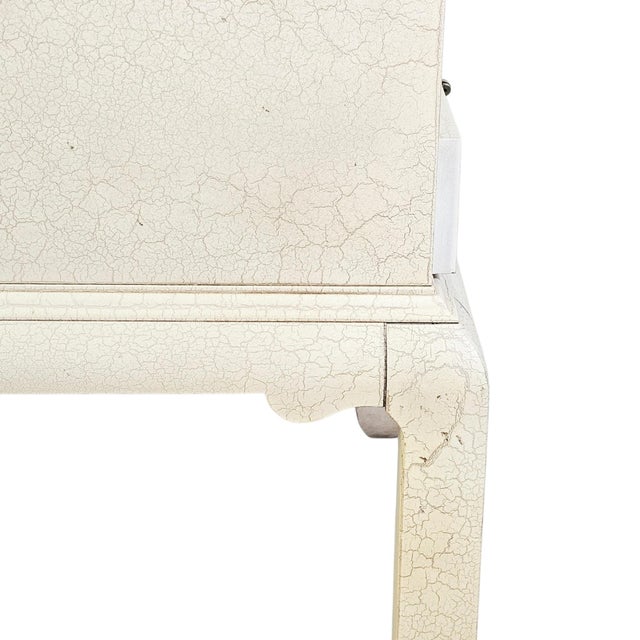 Wood Lane Crackle Lacquer Asian Modern Accent Chest Nightstand 24.5" For Sale - Image 7 of 13