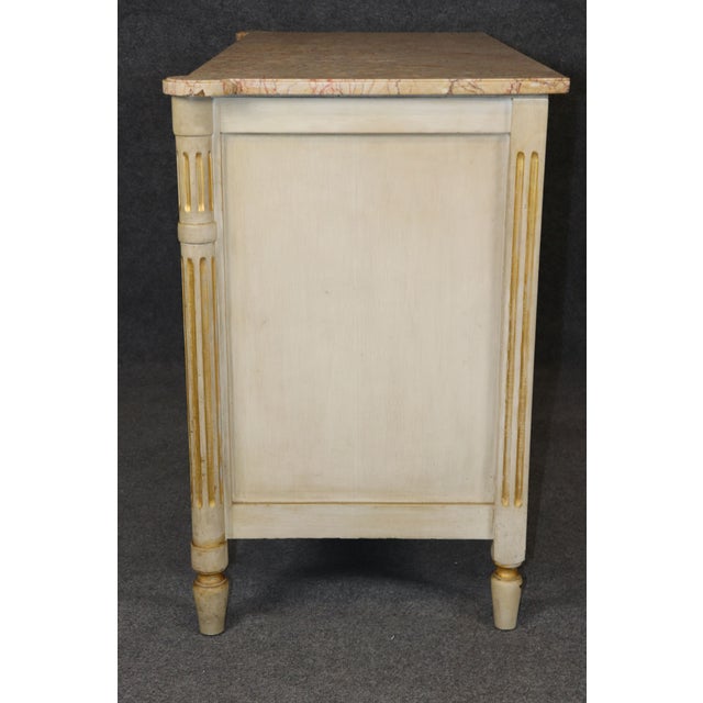 Maison Jansen Style Directoire Style Marble Top Two Door Cabinet Commode Buffet For Sale - Image 10 of 11