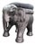1970s Carved Solid Wood Black Indian Elephant Footstool With Cushion For Sale