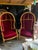 1970s Pair of Gold Trim Red Baroque Porters Chairs For Sale - Image 9 of 12