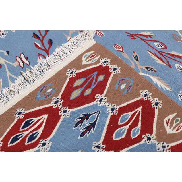 Late 20th Century Vintage Oltenian Romanian Kilim Rug, 04'01 X 05'11 For Sale - Image 5 of 9
