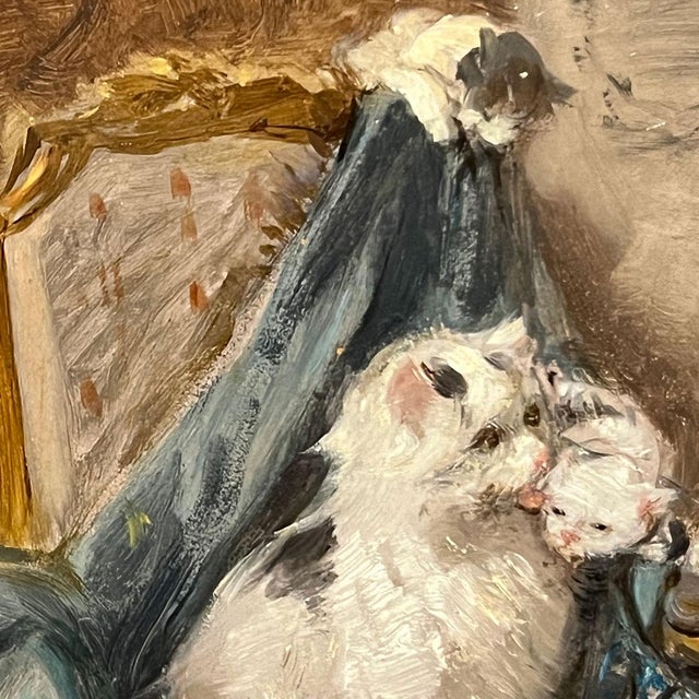 Brown Henriette Ronner-Knip Oil on Board Painting, Kittens at Play For Sale - Image 8 of 16