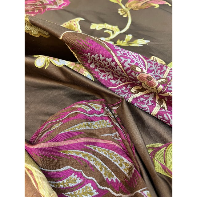 Textile Silk Upholstery Fabric Large Scale Made in India 2 Yards For Sale - Image 7 of 10