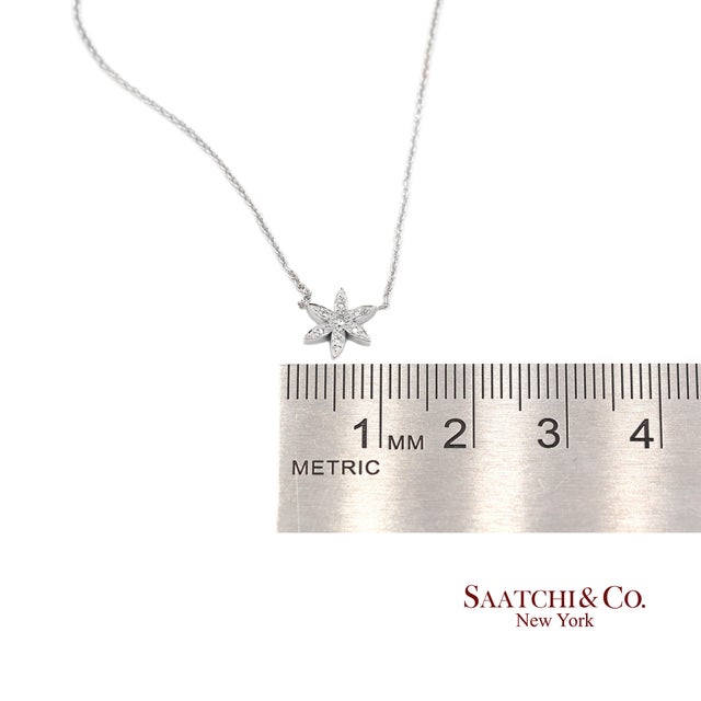 18k(750) White Gold Natural Diamond Pendant Necklace With Chain For Sale - Image 11 of 11