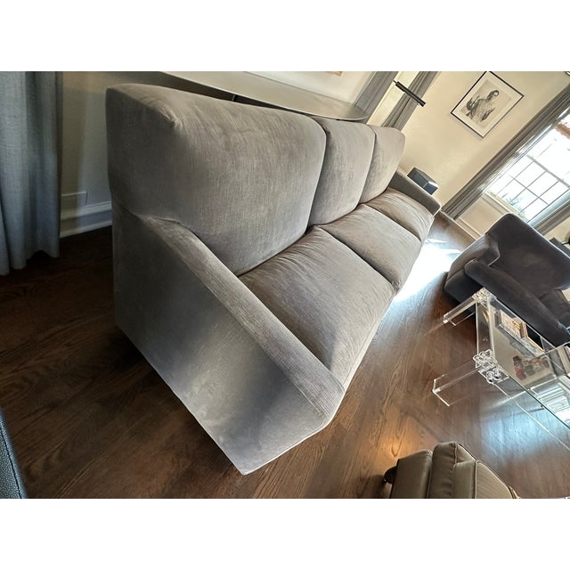 21st Century Contemporary Holly Hunt Upholstered 3 Seat Sofa , Luxury Designer Fabric For Sale - Image 10 of 11