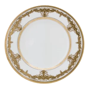 Tiffany White and Gold Gilt Encrusted Dessert Plates, Antique English - Set of 8